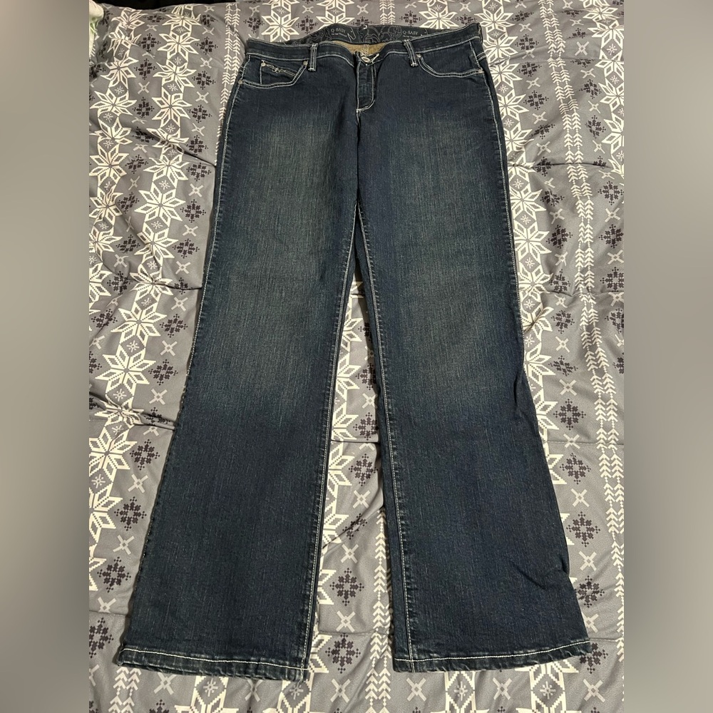 Wrangler Q- Baby Dark Blue Women's Flare Jeans